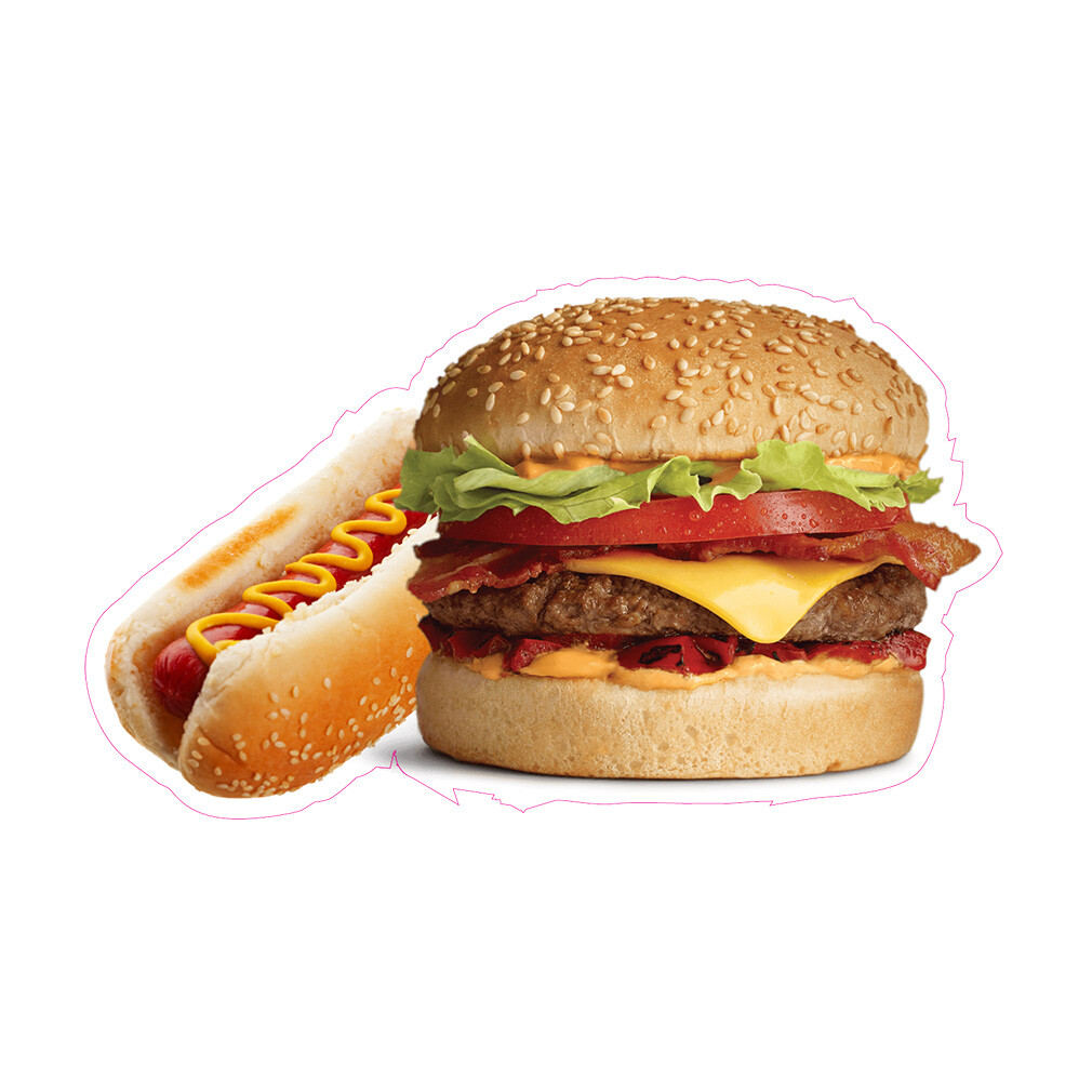 Truck Decals Burger And Hotdog Restaurant & Food Concession Sign Brown