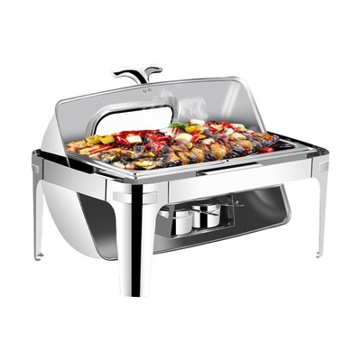 Large capacity Stainless Steel Chafer Buffet Chafing Dish Set Roll Top Food Warm