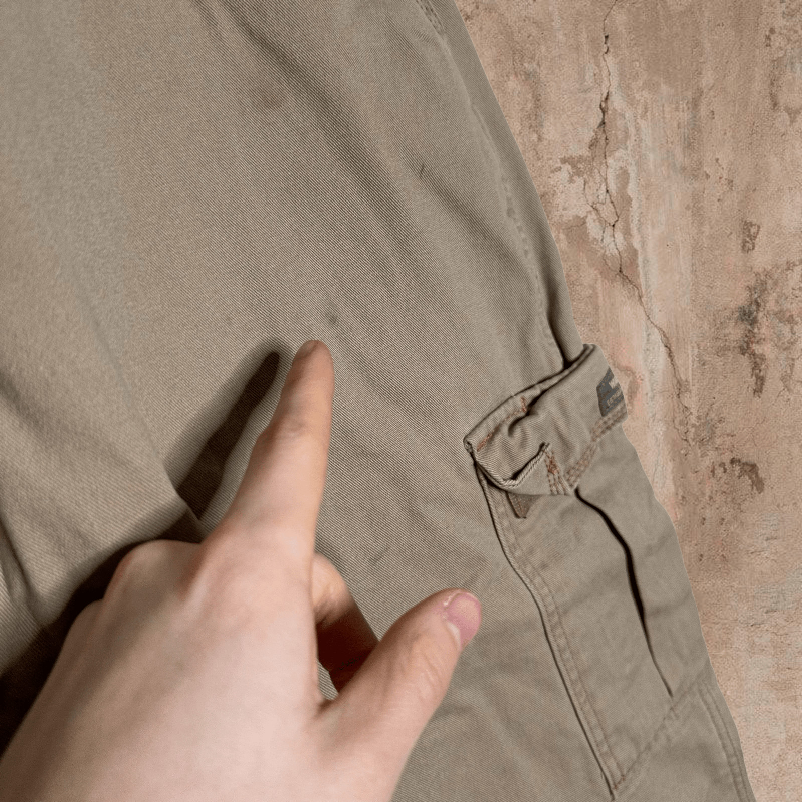 Beige Tan Wrangler Fleece Lined Cargo Work Pants 38x3… Gem