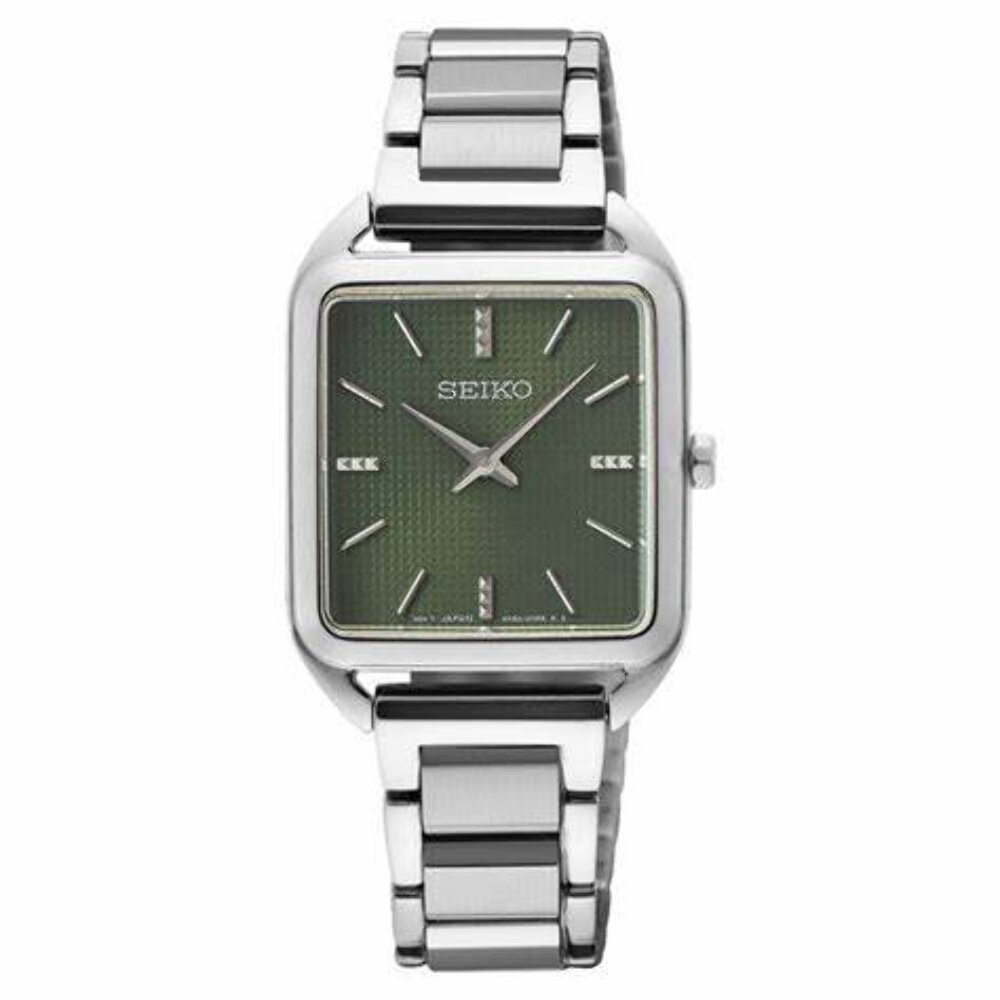 Seiko SWR075P1 Women's Quartz Watch, Green Dial, Stainless
