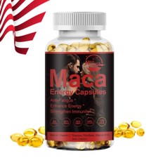 MACA ROOT Capsules  120 Pills  Peruvian Maca Extract for Men Organic Vitamins