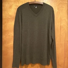SMARTWOOL Mens Olive Green Wool Blend Long Sleeve V-Neck Sweater