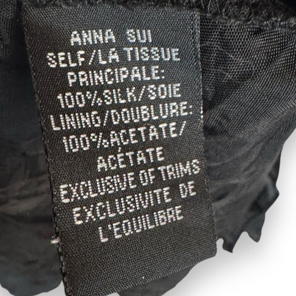 Anna Sui Anthropologie Womens Silk Babydoll Dress Size 6 Floral Whimsigoth Fairy