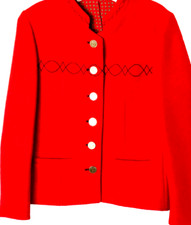 Bavaria Loden Original Bayerischer Red Jacket W/ Coin Buttons Pockets SZ M