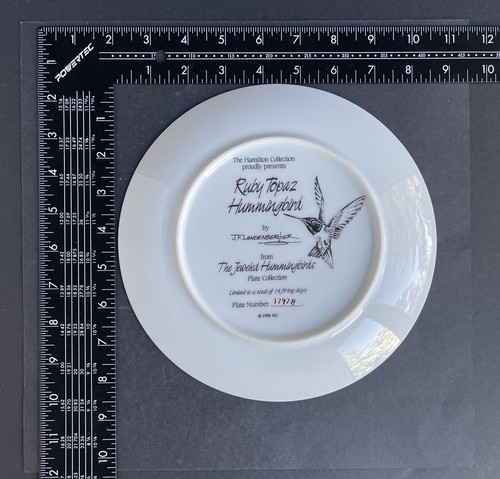 1988 Hamilton Collector Plate “Ruby Topaz Hummingbird” The Jeweled Hummingbird - Picture 13 of 17