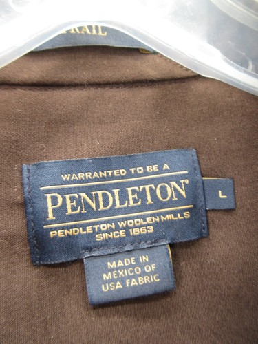 Pendleton Shirt Men Large Green Trail Wool Field Shacket Outdoor Elbow Patches - Picture 9 of 12