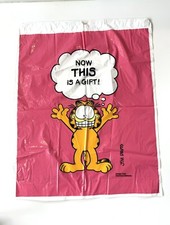 Vintage Garfield Plastic Gift Bag 1978 Large 29.5" X 23.75" Reuseable Bag Rare