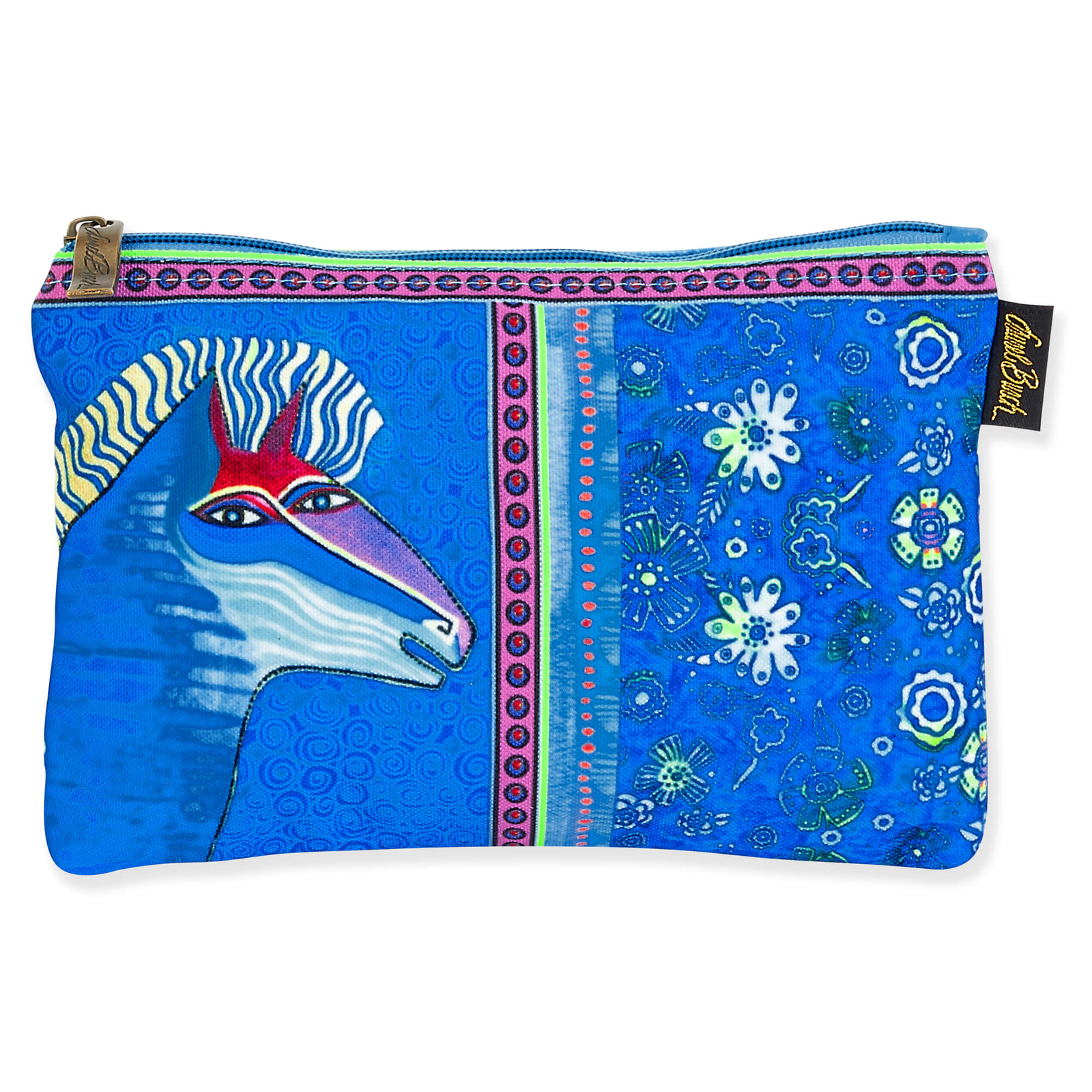 Косметичка Laurel Burch Classic Horses Blue Batik (синий/цветы А)