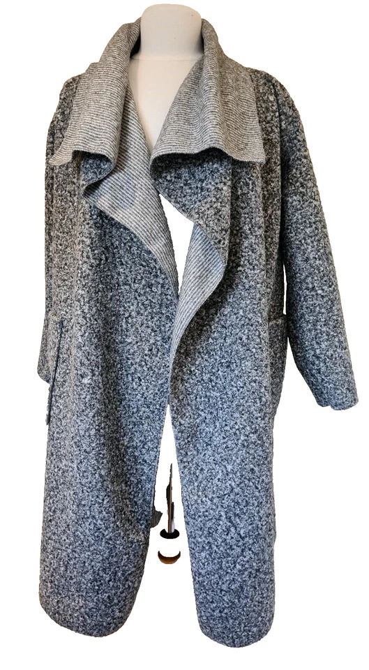 Made In Italy Lagenlook waterfall coat wool open front One Size Plus UK 16-24 - Image 2 of 4