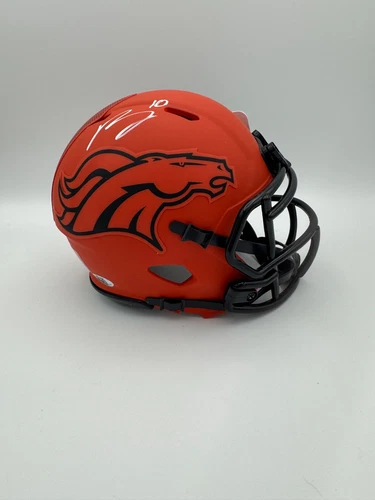 Bo Nix Signed Denver Broncos Rave Speed Mini Helmet COA Holograms