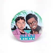 MIAMI vice little RASCALS Pin Pinback Button 1.75" Vintage 1980 Retro