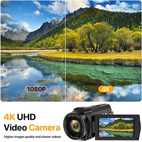 4K Video Camera Camcorder 48MP 60FPS Ultra HD Video Camera