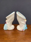 VTG Shawnee Pottery Dutch Boy 1265 & Girl 1275 Cornucopia Vase Planter Pair MCM