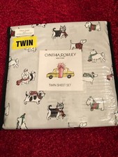    Cynthia Rowley Winter Dogs Twin Sheet Set   3 Piece Set  