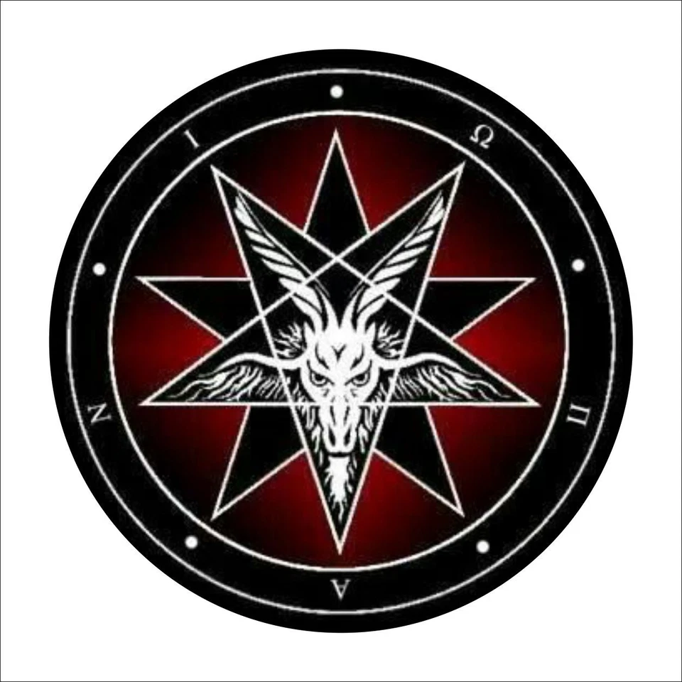 METAPHYSICAL ILLUMINATI BAPHOMET GOAT HEAD SATAN PENTAGRAM DEVIL WICCA STICKER