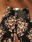 H&M Woman’s Floral Print Slim Fit Pants Size 2 Black Pink Slacks Colorful Unique — photo 5