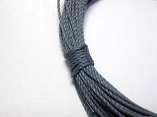 50 Meters Grey Waxed Polyester Twisted Cord 1mm Macrame String Linen Thread