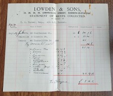 1934 Lowden & Sons Statement - Cheltenham St, Lincoln St, Thorncliffe Rd Barrow