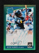 2018 Donruss Optic Rated Rookie Signatures Green Prizm 3/5 Ozzie Albies Auto lz7