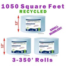 Recycled Grade - 12" Small 1/8 American Bubble Boy Bubble Wrap- 1050 Square fe