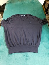 Polo Ralph Lauren Sweater Size Large Mens Black Long Sleeve V-Neck Pima Cotton