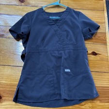 Greys Anatomy By Barco Women  s Scrub Top Dark Grey Size Small Scrubs Pockets