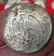 Early Mexican Army Button, Silvered & French Made