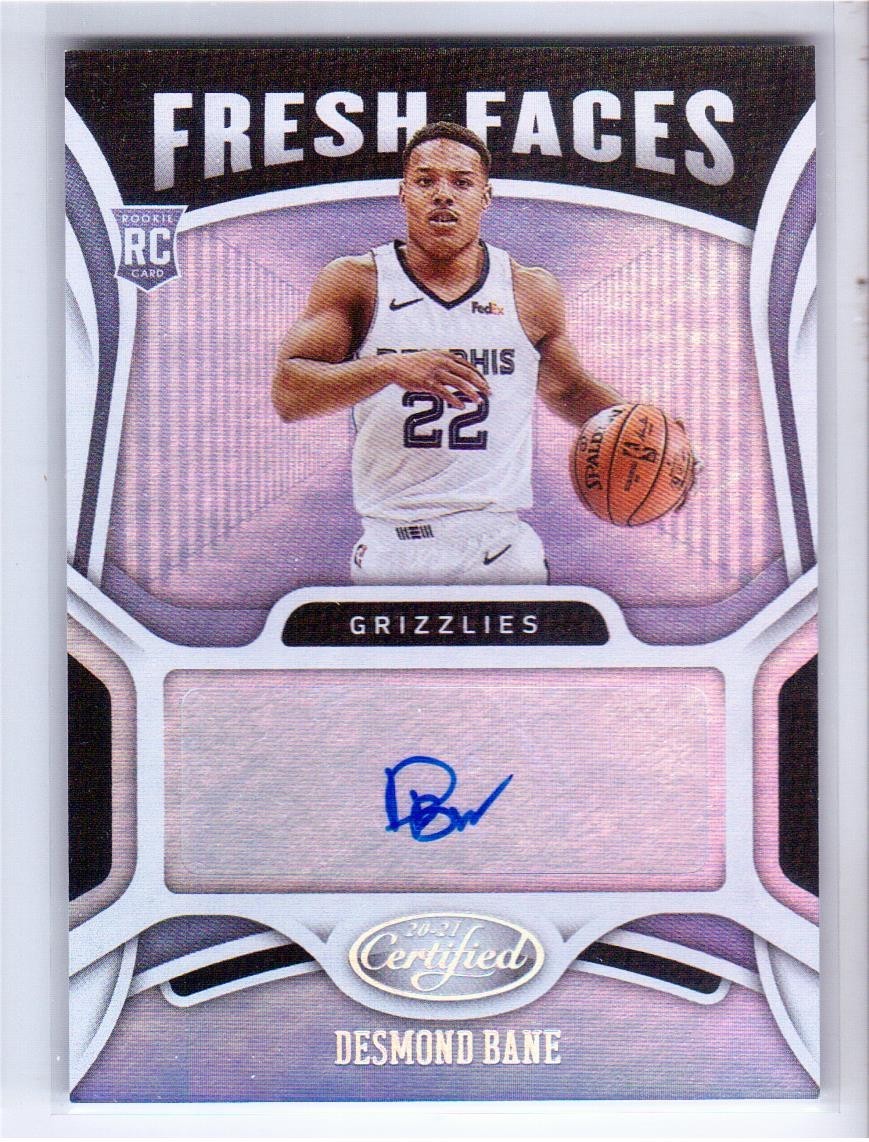 Desmond Bane RC 2020-21 Panini Certified Fresh Faces Rookie Autograph