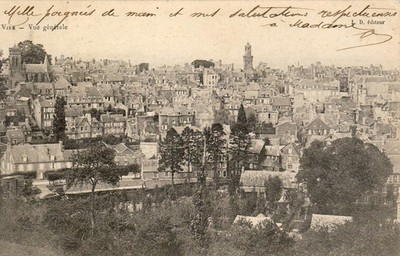 CPA 14 NORMANDIE Calvados ca. Bayeux VIRE Gesamtansicht. geschrieben 1904
