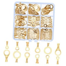 160 Pcs Copper Ring Terminals, M3/M4/M5/M6/M8/M10 Brass Wire Connectors, Open