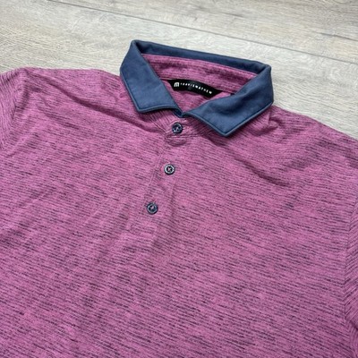 Travis Mathew Heather Pink TPG Piper Glen Polo Shirt Men s Sz L Golf Casual