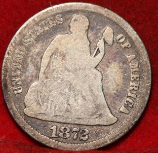 1872 Philadelphia Mint Silver Seated Liberty Dime