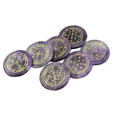 Symbol Kristall Amethyst Set Dekoration Geschenk Die sieben Erzengel 7 Teile
