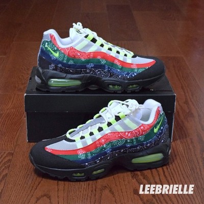 Nike Air Max 95 Paisley Bandana Neon Red Blue IQ0620-100 Size 14