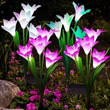 4Pack Solar Garden Lights Decor LED Flowers Lamp Garden Ornaments for Yard,Patio