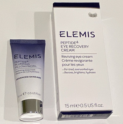 ELEMIS Peptide4 Eye Recovery Cream 0.5 oz and Plumping Pillow Facial 0.5 oz