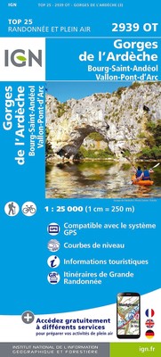Institut Géographique National Gorges de l'Ardèche / Bourg-St-Andéol (Map)