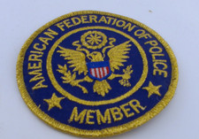 Parche de miembro de la Federación Americana de Policía azul dorado bordado aplicación de la ley