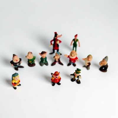 Vtg Marx Disneykins Lot of 11 1960s 7 Dwarfs Peter Pan Goofy Timothy Mouse