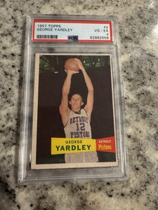 PSA 4 1957-58 1957 TOPPS GEORGE YARDLEY #2 ROOKIE RC HOF SWEET LOOKING