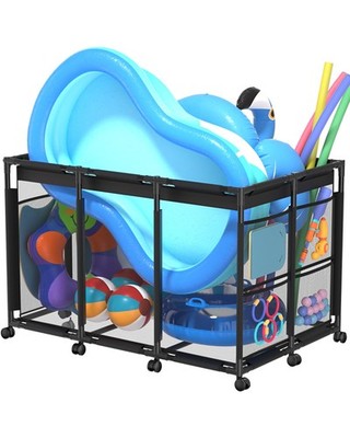 Pool Storage Bin XXL-Large, Nylon Mesh Pool Float Storage Organizer for Noodl...