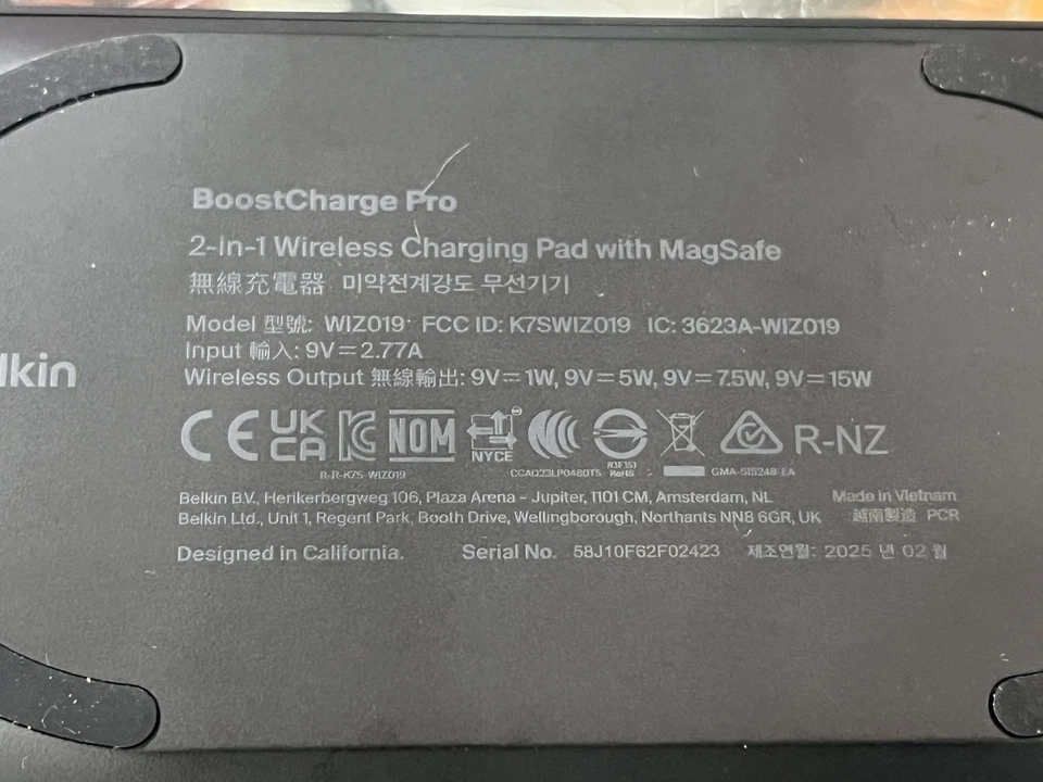 BELKIN BOOSTCHARGE PRO WIZ019 2 IN 1 WIRELESS CHARGING PAD WITH MAGSAFE - Image 4 of 4