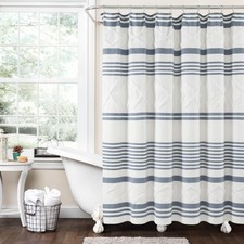 Urban Diamond Stripe Woven Tufted Shower Curtain Single 72" W x 72" L Blue - ...