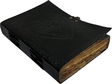 Vintage Heart Embossed Leather Journal, Dairy, Notebook Black