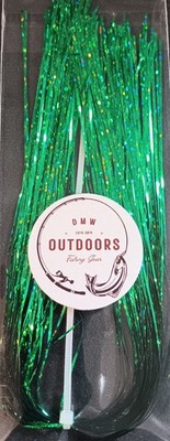 Flashabou 1mm, 11-1/2'' long, DISCO GREEN, Fly Tying, Lures, Jigs, Flash, Flies