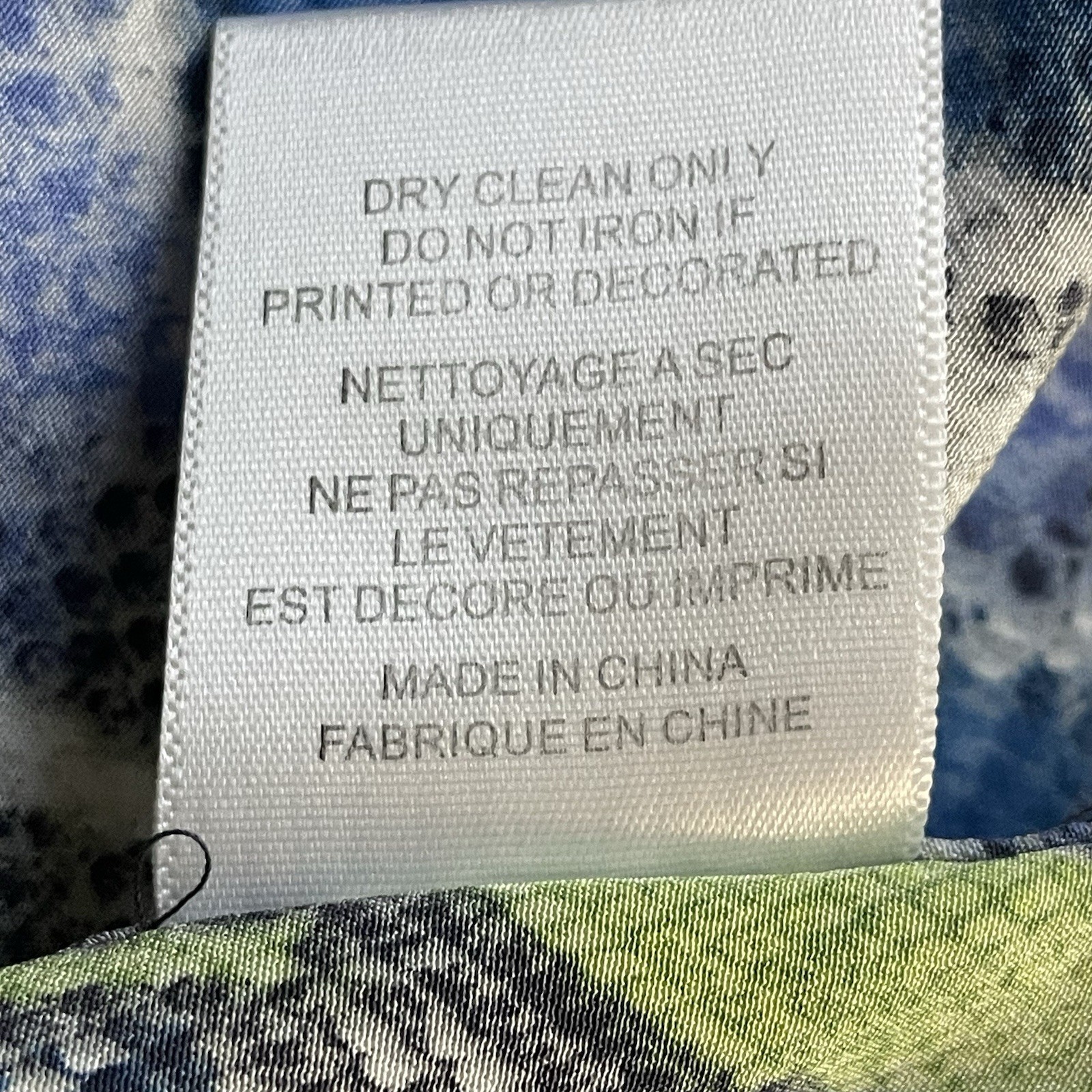 Equipment Size Large Blue Green Python Print Silk… - image 8