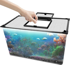 Magnetic Fish Tank Lid with Feeding Window, High Transparency Fish Tank Cover,
