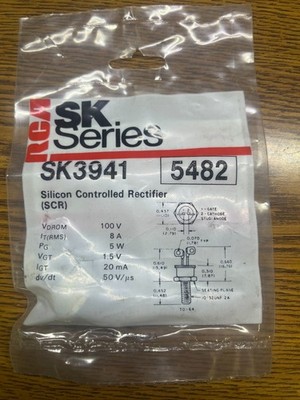 RCA SK3941 / NTE5482 SCR 100V 8 Amps TO-64 Case,