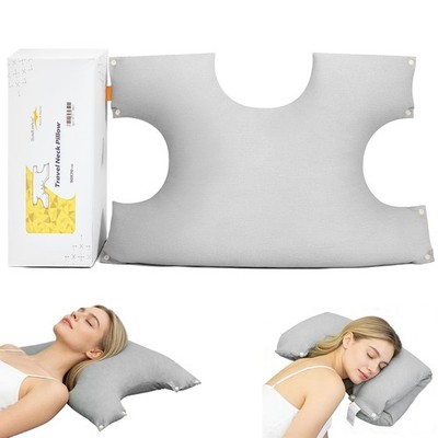 ComfortAce 3-in-1 Reise Nackenkissen für Seite/Bauch/Rücken 70*50*15 cm, grau 