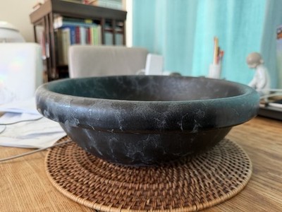 Bennington Potters MCM 1915L David Gil 14  Agate Black Mixing Bowl Marble Look